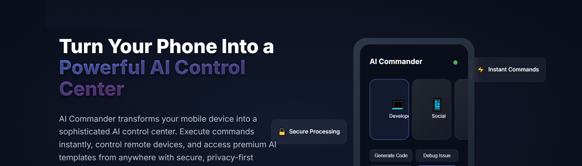 AI Commander - Mobile AI Control Center & Agentic Processor + Browser Sync